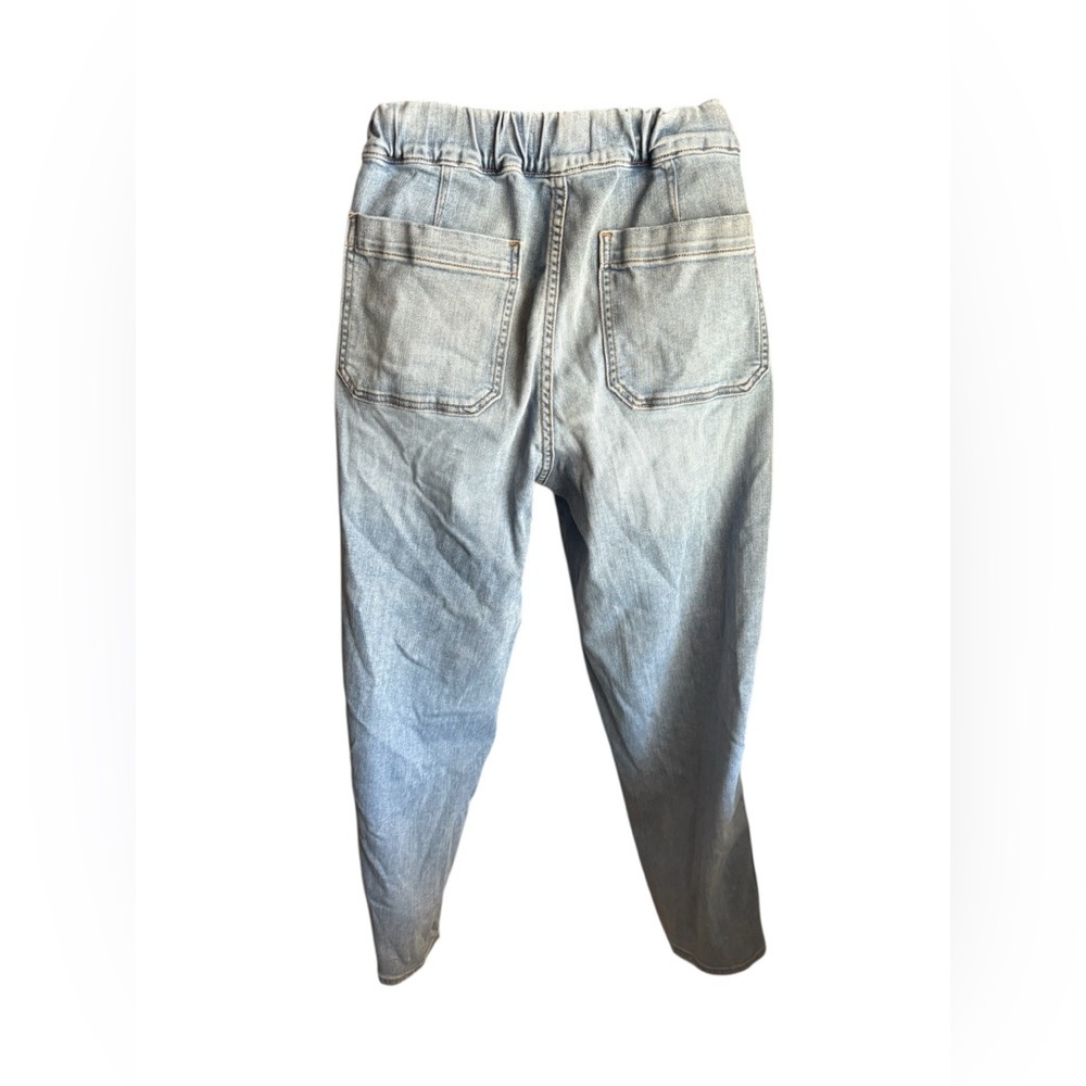 Madewell Light Blue Ankle Jeans Relaxed Pull-On Blue denim sz M elastic waist - Picture 9 of 11